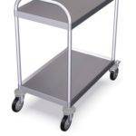 Chariot de service en inox - 2 étagères charges lourdes