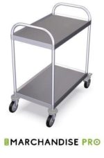 Chariot de service en inox - 2 étagères charges lourdes