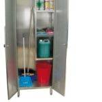 Armoire/Casier en Inox - 2 Portes - Idéal pour produits d'entretien