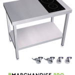 Cuisinière Mobile Professionnelle en Inox - 2 Foyers à Induction à DROITE