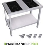 Cuisinière Inox Mobile professionnelle à Induction - 4 Foyers