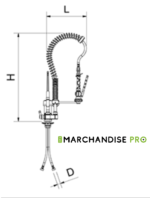 Robinet douchette sur table - 2 Eaux - Levier Unique à coude Extra Bas – Image 3