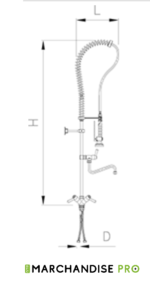 Robinet douchette sur table - 2 Eaux avec col de Cygne - 1/4 de tour – Image 3