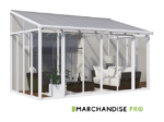Vérandas Aluminium & Polycarbonate - Blanc - 3 Tailles