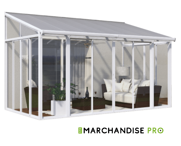 Vérandas Aluminium & Polycarbonate - Blanc - 3 Tailles