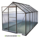 Serre de Jardin Polycarbonate - 6 m2 - Aluminium Naturel