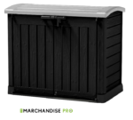 Coffre en Résine - 1200 L - AVEC Vérins - Noir & Gris