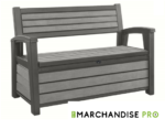 Banc Coffre en Résine - 227 L - Gris Brossé