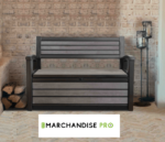 Banc Coffre en Résine - 227 L - Gris Brossé – Image 3