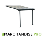 Pergola - GRIS - 3m de Largeur (8 Tailles)- Aluminium & Polycarbonate