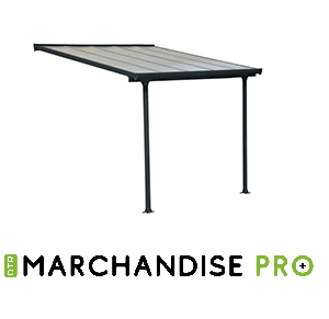 Pergola - GRIS - 3m de Largeur (8 Tailles)- Aluminium & Polycarbonate