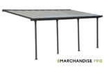 Pergola - GRIS - 3m de Largeur (8 Tailles)- Aluminium & Polycarbonate – Image 5