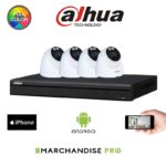 KIT 4 DÔMES - DAHUA - IP 4MP, FULL COLOR, 2,8MM, 30M