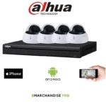 KIT VIDÉOSURVEILLANCE DAHUA - 4 DÔMES 8MP 4K IPC-HDBW2831E-S2 + NVR 4 VOIES POE