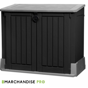 Coffre en résine - 845 L - SANS Vérins - Noir & Blanc