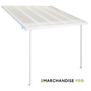 Pergola - BLANC - Aluminium & Polycarbonate -Largeur 3m (8 Tailles)