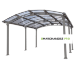 Carport Aluminium & Polycarbonate - 3,62 x 5,02m - GRIS