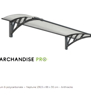 Auvent Anthracite - 136,5 x 86 x 30cm - Aluminium & Polycarbonate