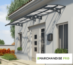 Auvent de porte - Aluminium & Polycarbonate - 223,5 x 139 x 33cm - Anthracite – Image 2