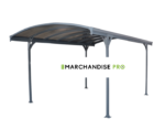 Carport Aluminium & Polycarbonate - 2,90 x 5m - GRIS