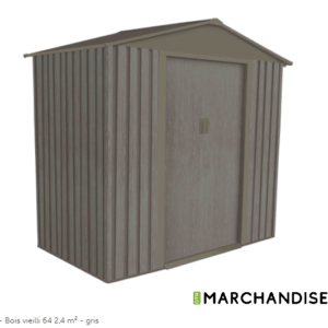 Abris de Jardin Métal - GRIS - Bois Vieilli (4 Tailles)