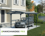 Abris de voiture Aluminium & Polycarbonate - 2,89 x 4,95m - GRIS – Image 3