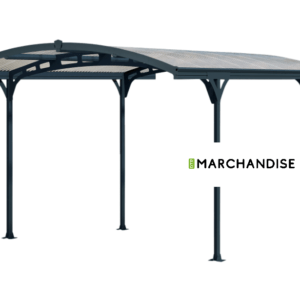 Abris de voiture Aluminium & Polycarbonate - 2,89 x 4,95m - GRIS