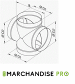 Raccord équerre en croix Galva - ∅150 mm – Image 2