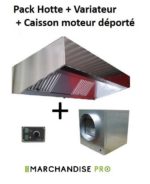 Lot : Hotte (1 à 3m) + Caisson moteur déporté + Variateur