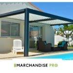 Pergola Bioclimatique Aluminium Standard Adossée Blanche Ou Grise