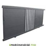 Portail coulissant Barreaudé Aluminium 4,08m - Modèle MODERNA