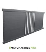 Portail coulissant Barreaudé Aluminium 4,08m - Modèle MODERNA