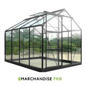 Serre de Jardin en Verre trempé 4mm + Base Anthracite - 4 Tailles