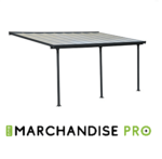 Pergola - GRIS - 3m de Largeur (8 Tailles)- Aluminium & Polycarbonate – Image 3