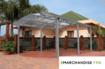 Carport Aluminium & Polycarbonate - 3,62 x 5,02m - GRIS – Image 5