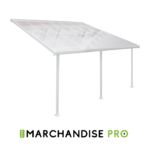 Toit Terrasse- BLANC - Aluminium & Polycarbonate - 4 Tailles