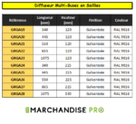 Grille Diffuseur Multi-Buses en Saillies - Finition Galvanisée - 10 Tailles – Image 2