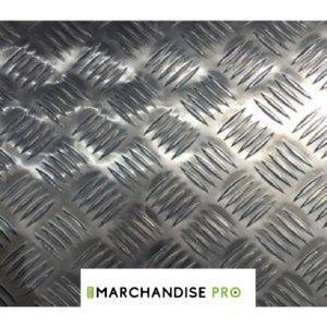 Tôle Alu Brut (3102 H22) - Striée 5 x 1,5 mm - Non filmée