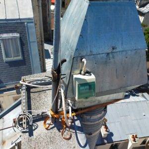 Intervention sur le toit changement des supports de la tourelle