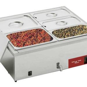 Bain-Marie Électrique à Poser 2 Cuves GN 1/1 - Avec Robinet de Vidange