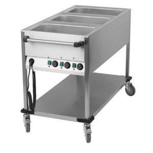 Chariot Mobile / Bain Marie Chauffant 3 Cuves GN 1/1