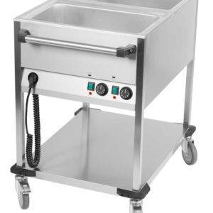 Chariot Mobile / Bain Marie Chauffant 2 Cuves GN 1/1