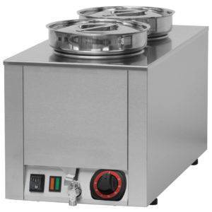 Bain-Marie Électrique à Poser 2 Bacs (Humide) - Avec Robinet de Vidange