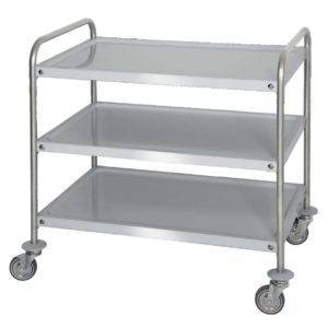 Chariot Mobile Inox de Service 3 Niveaux