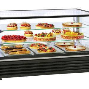 ***** Vitrine Réfrigérée Panoramique de Comptoir 3 x GN 1/1 - Noire - CD 1200