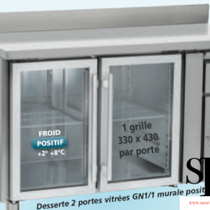 Desserte réfrigérée 2 portes