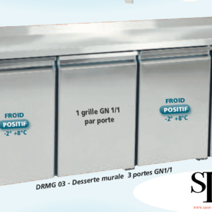 Desserte réfrigérée murale 3P