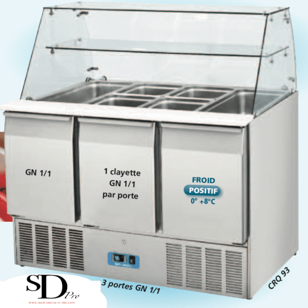 Saladette réfrigérée 3 portes 127Kg