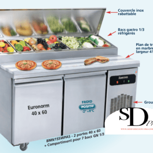 Table Pizza réfrigérée 2 portes SB