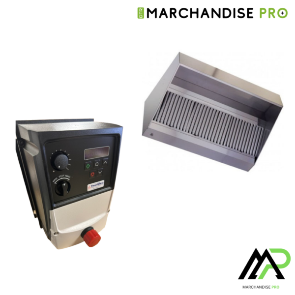 Pack Hotte Inox Professionnelle Longueur 1000 + Variateur de Vitesse 6A